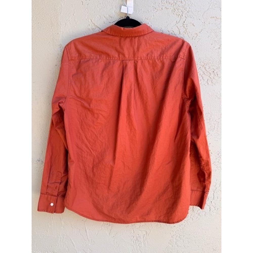 Everlane Womens Relaxed Poplin Rust Orange Button Down Shirt SZ 8 Cotton Minimal - Picture 7 of 8